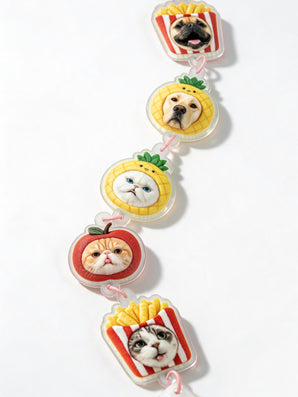 Custom 3D Cute Pet Stack Pendant